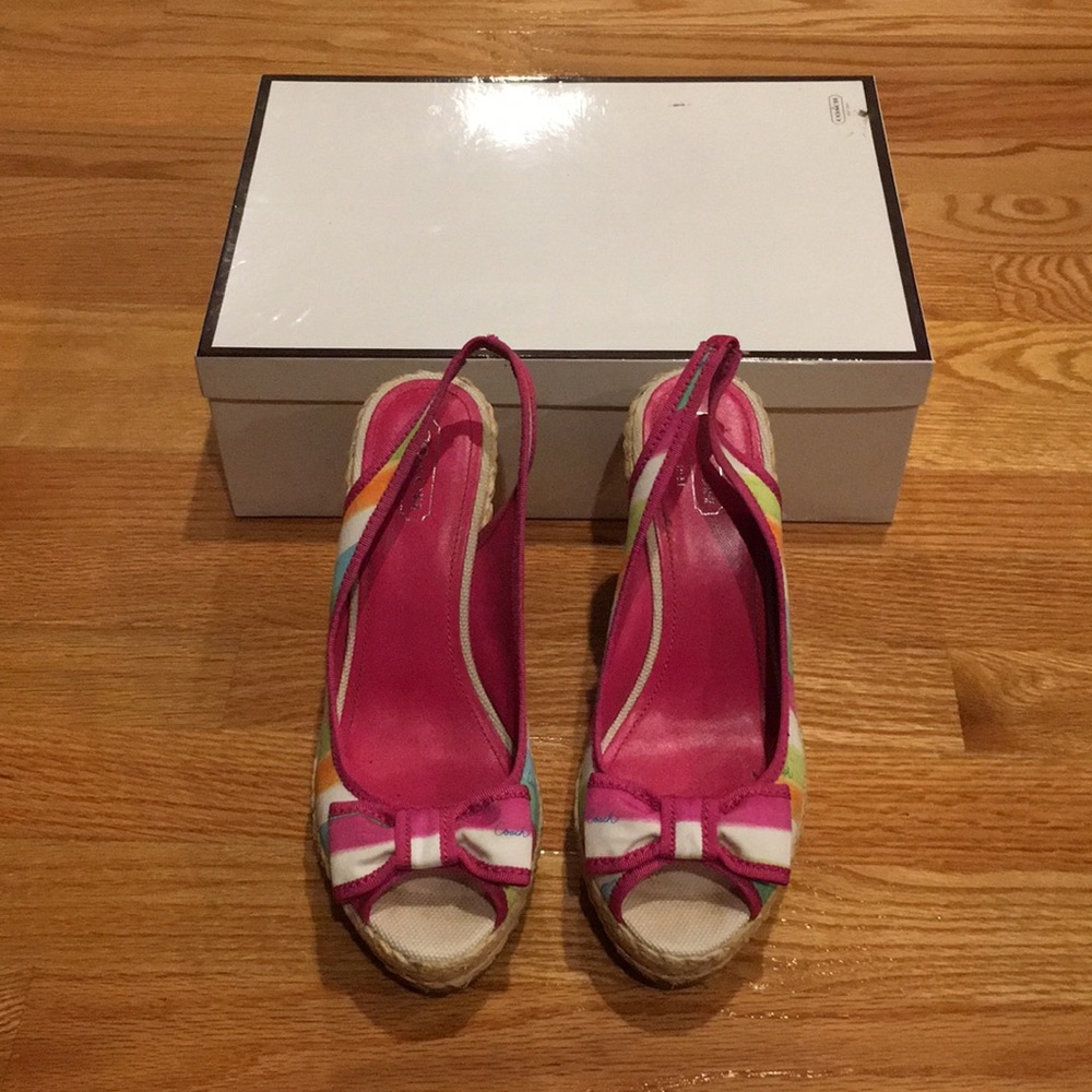 Coach Grace Watercolor Wedges w/ Straw Bottoms